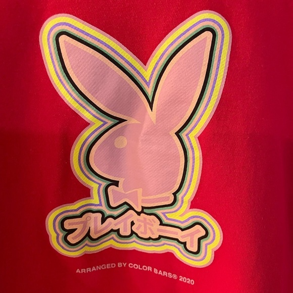 PLAYBOY Red Hoodie with Graphic Design international mens size medium - Picture 2 of 6
